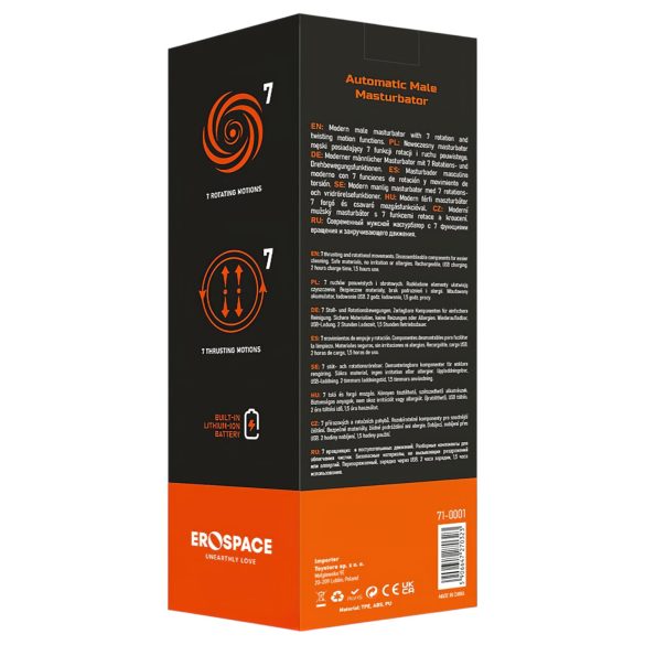 Men's Play - masturbador masculino rotatorio - silicona negra