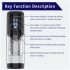 Men's Play - masturbador negro giratorio, succionador y vibrador