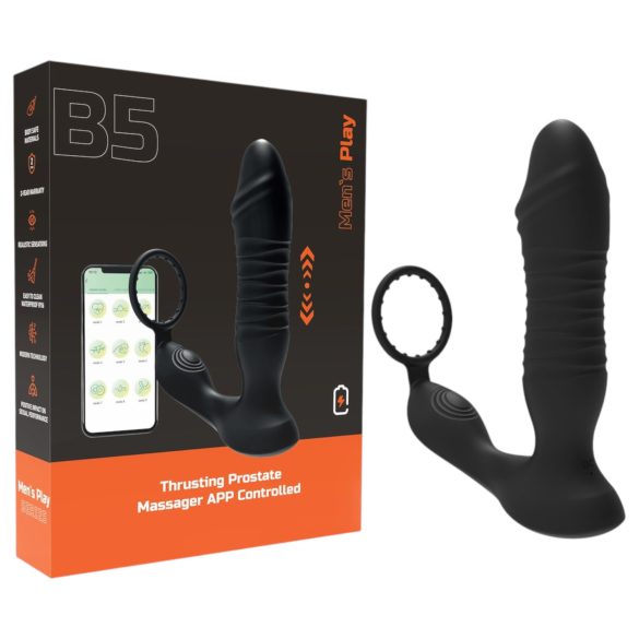 Men's Play - Consolador anal vibrador inteligente - silicona negra