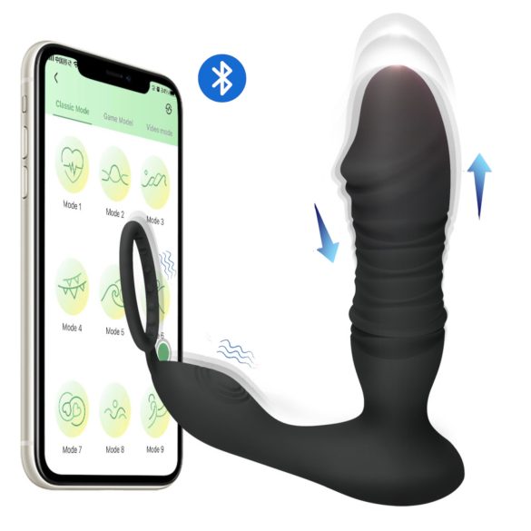 Men's Play - Consolador anal vibrador inteligente - silicona negra
