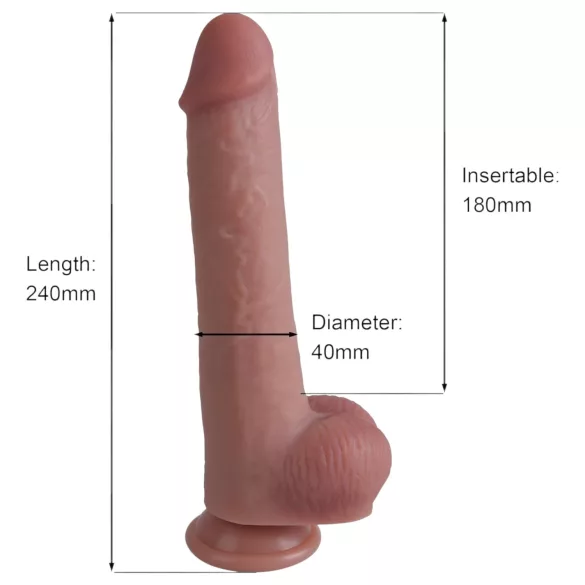 Erospace Natural Play - dildo de silicona 24 cm (color carne)