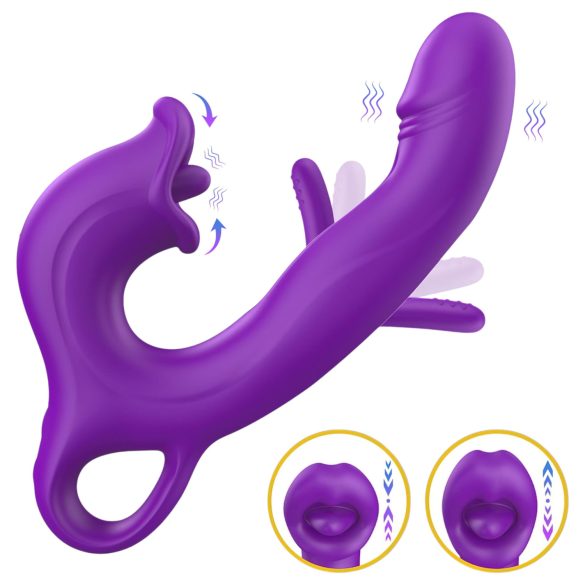 Sweet Play - vibrador punto G con movimiento y succión - silicona lila