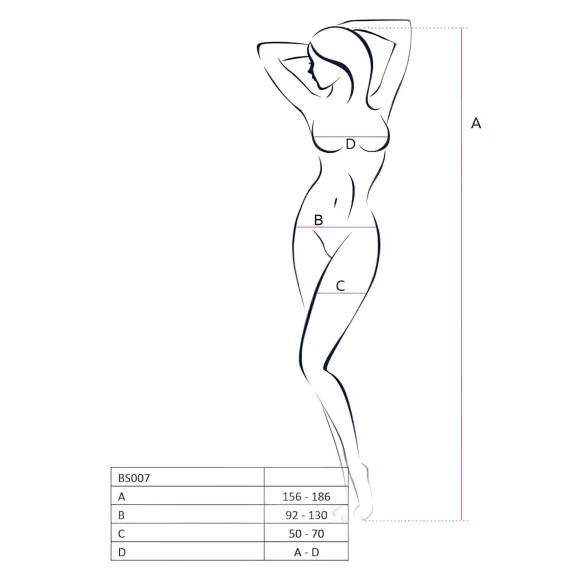 Passion BS007 - body de red estampado - blanco - talla S-L