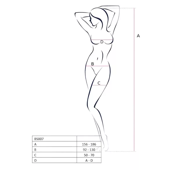 Passion BS007 - body de red estampado - blanco - talla S-L