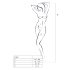 Passion BS008 - Conjunto de encaje lazo (blanco) - Tallas S-L