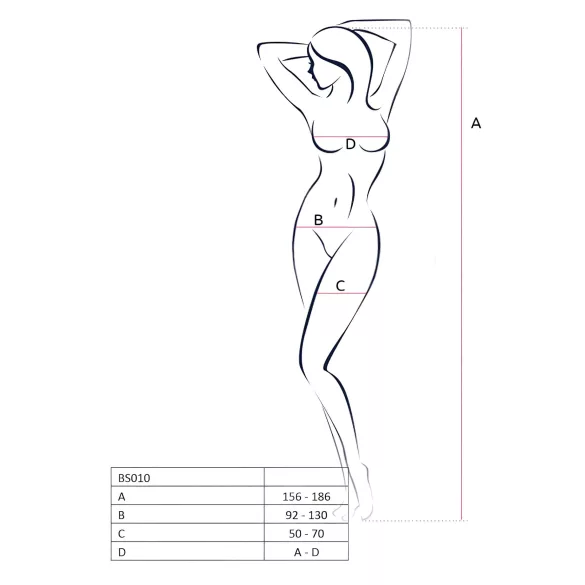 Passion BS010 - body de red abierto - blanco - talla S-L