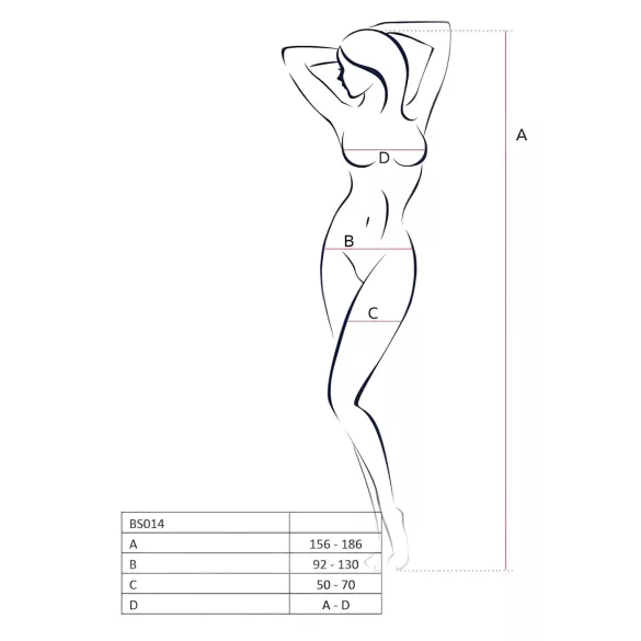 Passion BS014 - body de red abierto con corsé - blanco - talla S-L