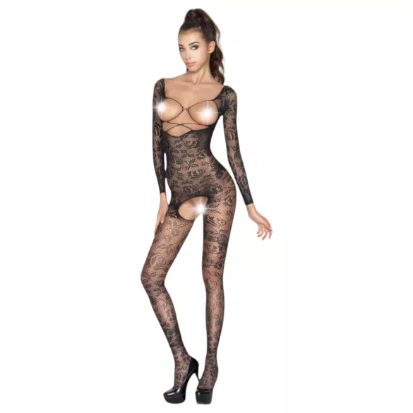 Passion BS031 - body abierto mujer - encaje negro - talla S-L
