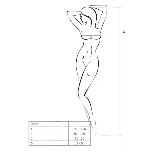 Passion BS031 - body abierto - encaje rojo - talla S-L