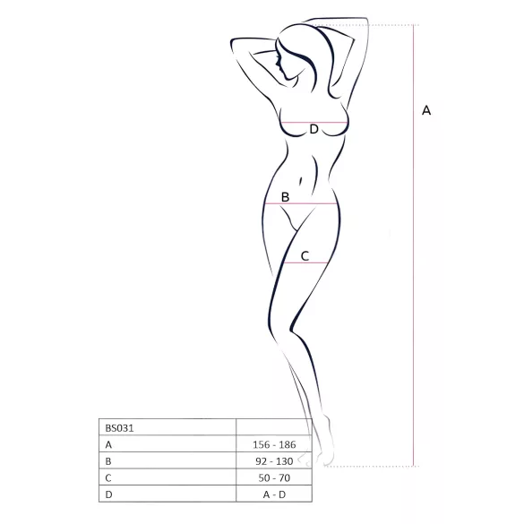 Passion BS031 - body abierto - transparente blanco - talla S-L