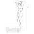 Conjunto de Encaje Flor Rosa Passion BS034 (Blanco) - Tallas S-L