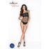 Passion BS035 - Body de red con tirantes (negro) - Tallas S-L