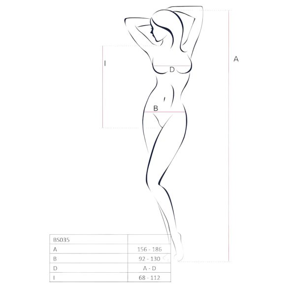 Passion BS035 - body de red abierto con tirantes - blanco - S-L