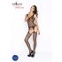Passion BS038 - Conjunto de red zigzag (negro) - Talla S-L