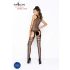 Passion BS038 - Conjunto de red zigzag (negro) - Talla S-L