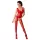 Passion BS046 - conjunto rojo de malla con estampado floral (tallas S-L)