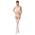 Passion BS047 - conjunto lencería red abierta con recorte - blanco - S-L