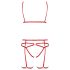 Passion Magali - Conjunto de arnés decorativo para cuerpo - 3 piezas (rojo) - L/XL