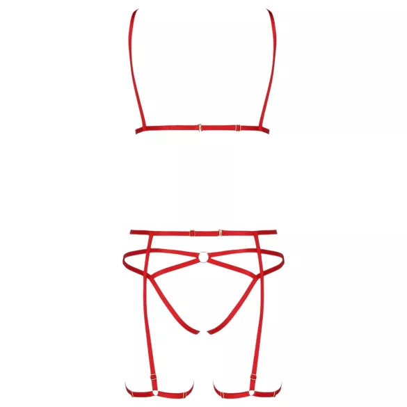 Passion Magali - arnés corporal con decoración - set 3 piezas - rojo