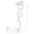Passion BS069 - Body de red decorado con abertura (blanco) - Tallas S-L