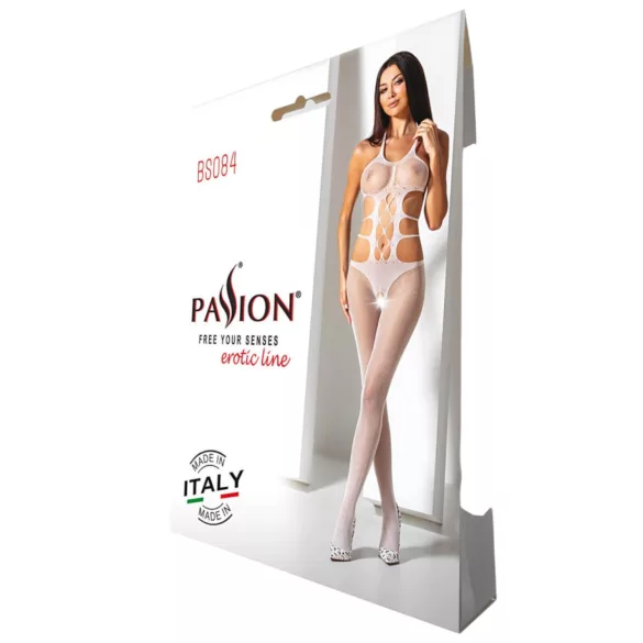 Passion BS084 - body entero con tirantes y cordones - blanco (S-L)