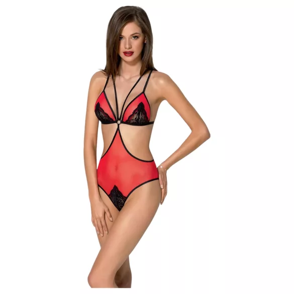 Pasión Peonía - body con aberturas laterales (rojo) - L/XL