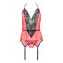 Pasión Peonía - conjunto de top y tanga (rojo) - L/XL