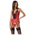 Pasión Peonía - conjunto de top y tanga (rojo)