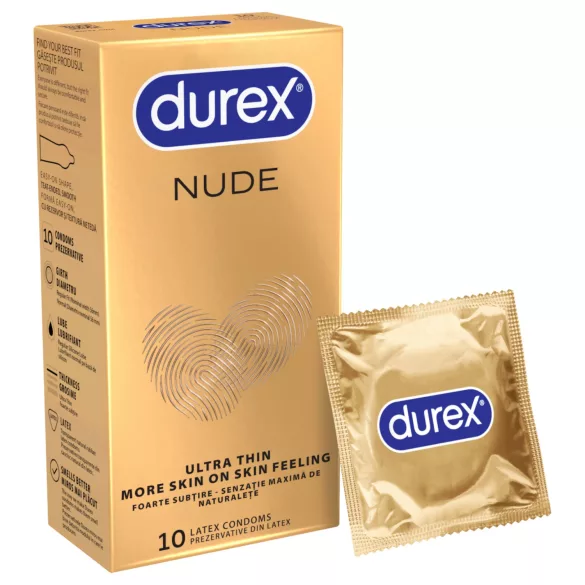 Durex Nude - preservativo ultrafino - látex - caja 10 unidades