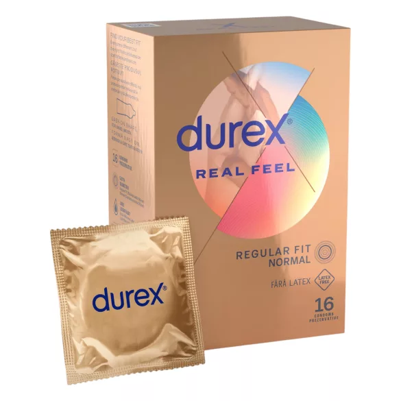 Durex - preservativo sin látex - real feel - caja 16 unidades
