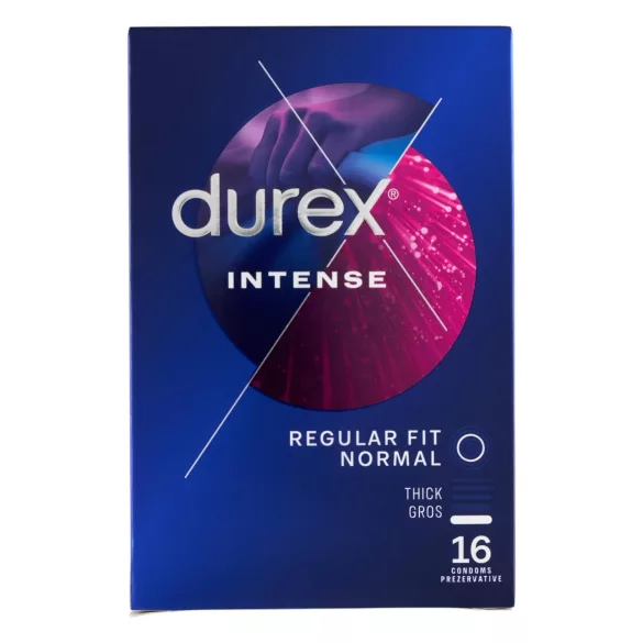 Durex Intense - preservativos texturizados con puntos y estrías - 16 unidades