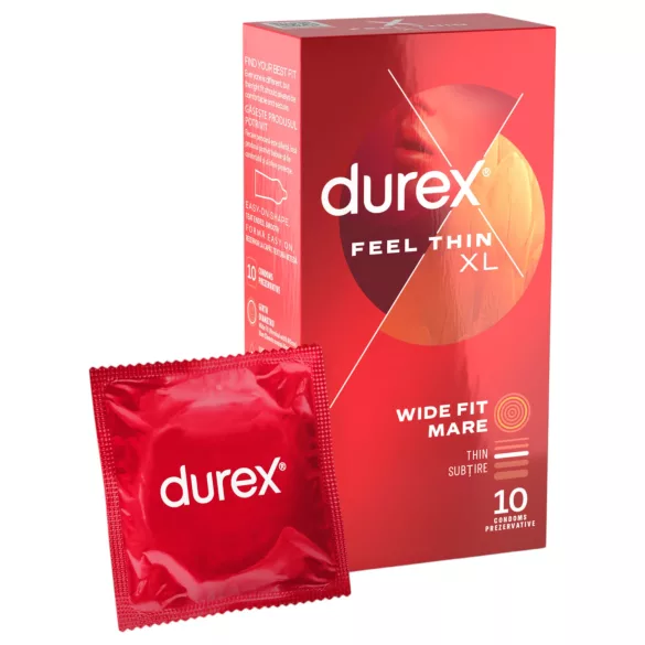 Durex - preservativo extrafino XL - sensación realista - 10 unidades