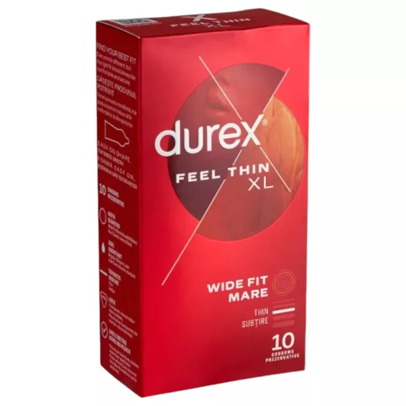 Durex - preservativo extrafino XL - sensación realista - 10 unidades