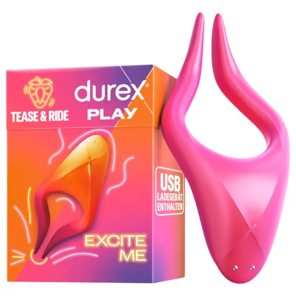 Durex Tease & Ride - Vibrador punto íntimo - recargable silicona rosa