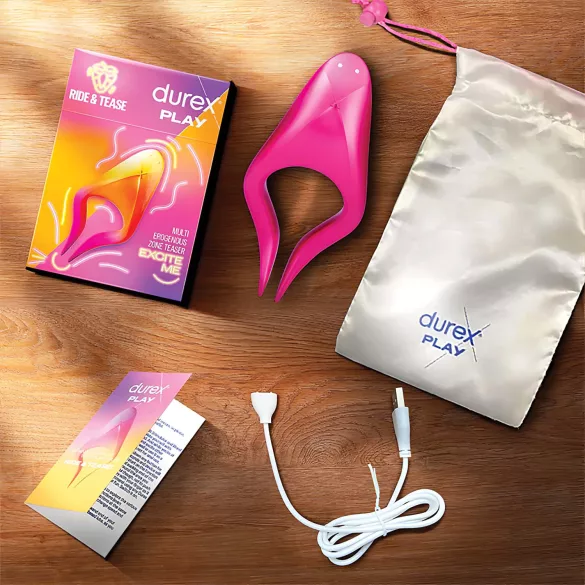 Durex Tease & Ride - Vibrador punto íntimo - recargable silicona rosa