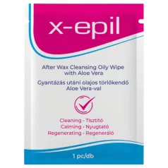   X-Epil - Toallita aceitosa post-depilación - aloe vera - 1 unidad
