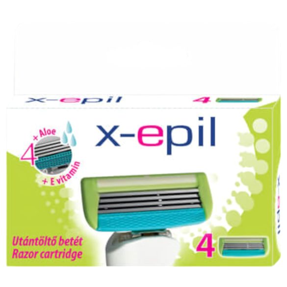 X-Epil - Recambio de Cuchillas para Afeitada Femenina, 4 Hojas (Pack de 4)