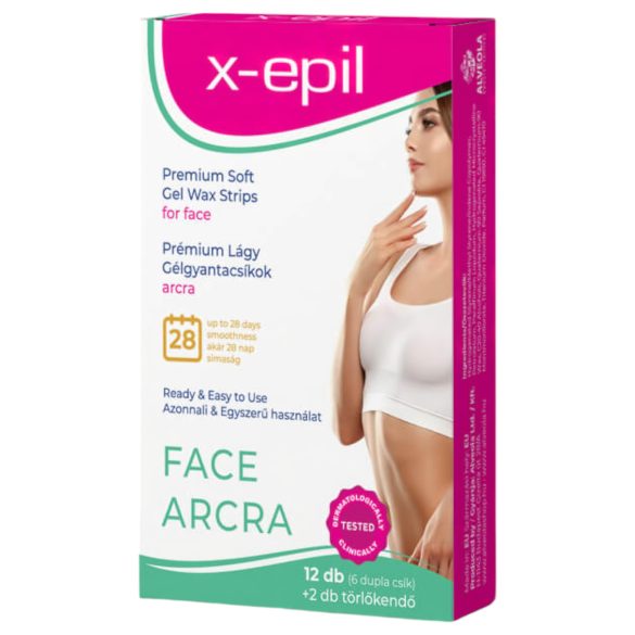 X-Epil - Tiras de cera premium listas para usar (12 uds) - facial