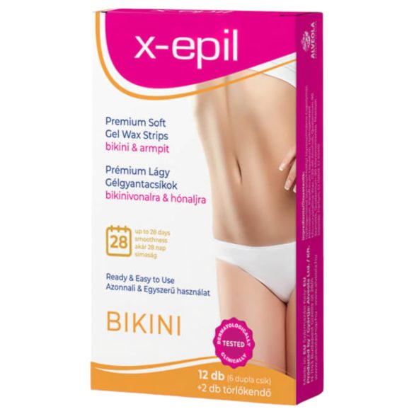 X-Epil - bandas de cera lista para usar - bikini y axilas - 12 unidades