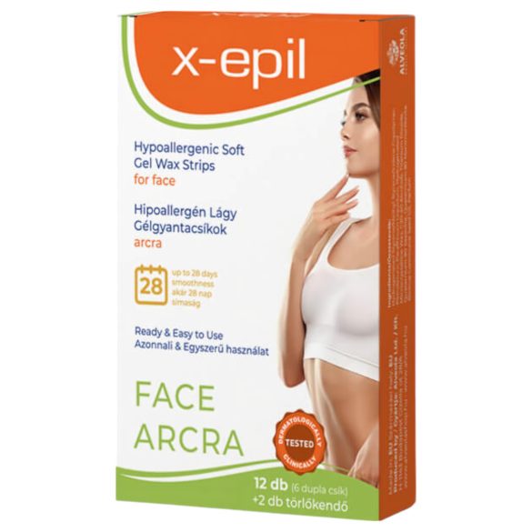 X-Epil - Tiras de cera hipoalergénicas faciales (12 uds)