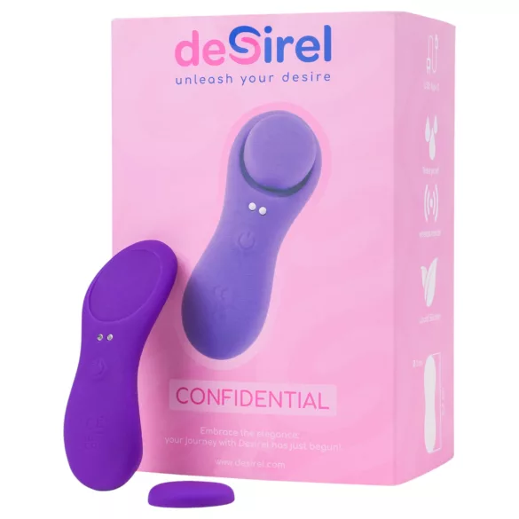 Desirel Confidential - vibrador para braguitas con control app - silicona lila