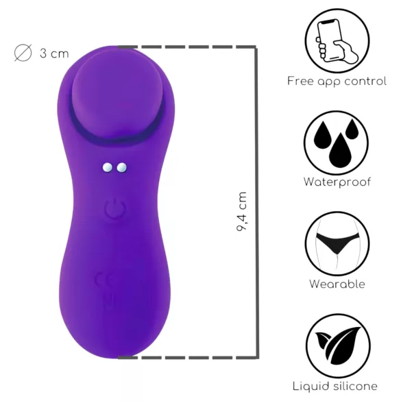 Desirel Confidential - vibrador para braguitas con control app - silicona lila