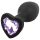 Sunfo - Plug Anal de Silicona con Piedra en Forma de Corazón (Negro-Morado)
