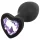 Sunfo - plug anal de silicona con piedra en forma de corazón - negro/lila