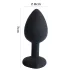Sunfo - plug anal de silicona con piedra en forma de corazón - negro/lila