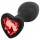 Sunfo - plug anal de silicona con piedra roja en forma de corazón - negro