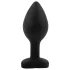 Sunfo - plug anal de silicona con piedra roja en forma de corazón - negro