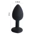 Sunfo - plug anal de silicona con piedra roja en forma de corazón - negro