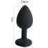 Sunfo - plug anal de silicona con piedra roja en forma de corazón - negro