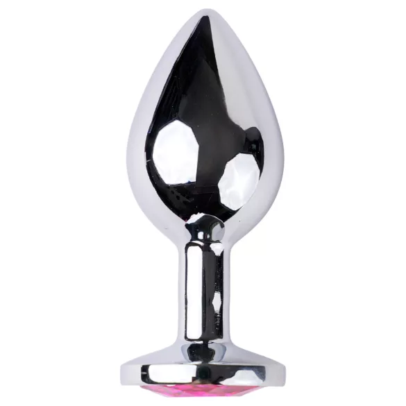 Desirel - plug anal - con joya rosa - metal plateado rosado - talla M